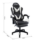 Sedia Gaming con Poggiapiedi in Similpelle Bianco-5