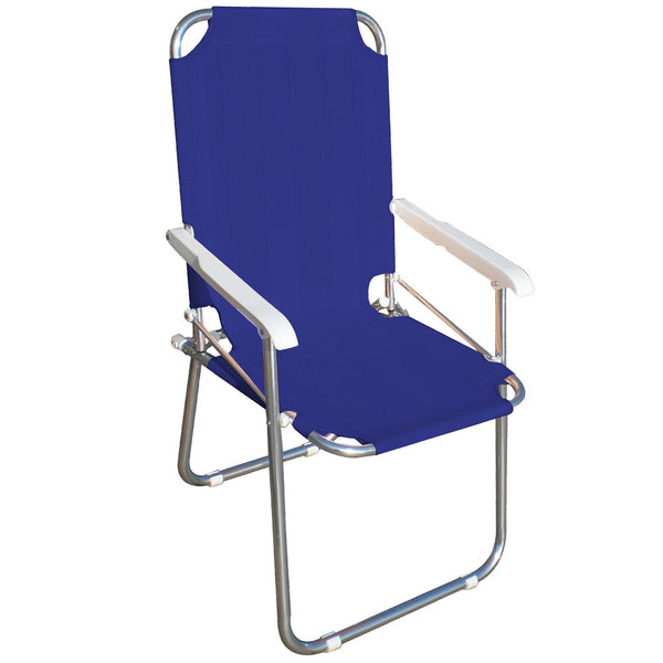 online Chaise en aluminium de tissu bleu de Texilene pliant la chaise de plage de camping de plage