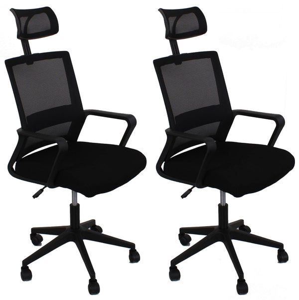 online Set 2 Chaises de Bureau Fauteuil d'Opération en Nylon Noir