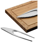 Tagliere in Legno di Bamboo con Posate per Carne-1