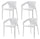 Set 4 Sedie da Giardino Impilabili 54x74x57 cm in Polipropilene Siena Bianca