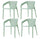 Set 4 Sedie da Giardino Impilabili 54x74x57 cm in Polipropilene Siena Salvia