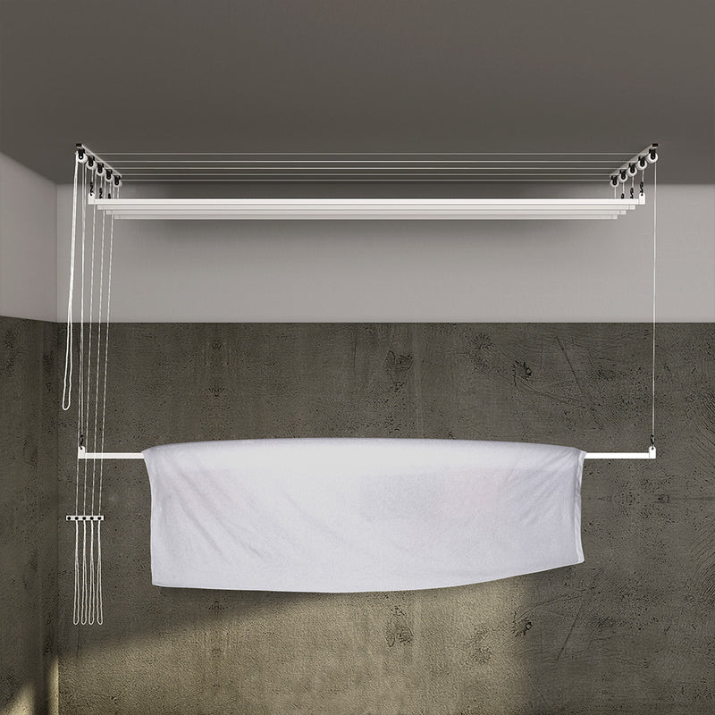 Stendibiancheria da Soffitto Salvaspazio per Interni e Esterni con 5 Aste da 200cm (altezza soffitto 270 cm) Stendinik-2