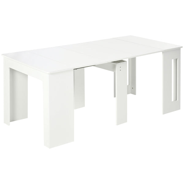 Table à Manger Pliante 6 Personnes 180x85x75 cm en Aggloméré et Acier Blanc prezzo