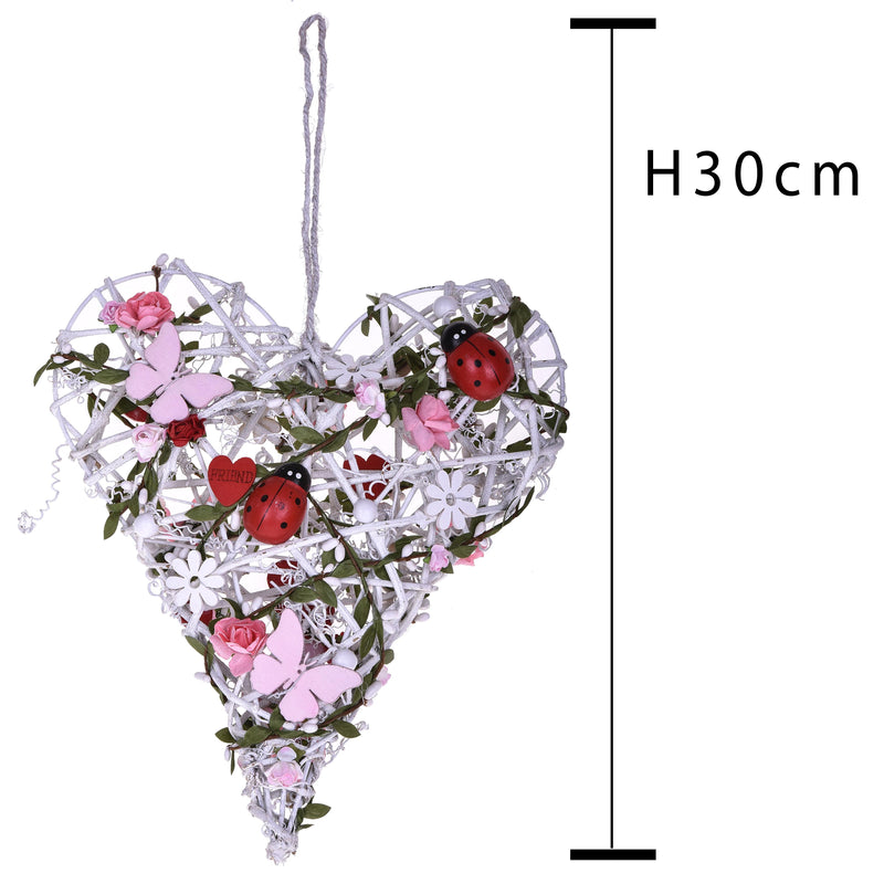 Cuore in Legno Decorato H 30 cm-2