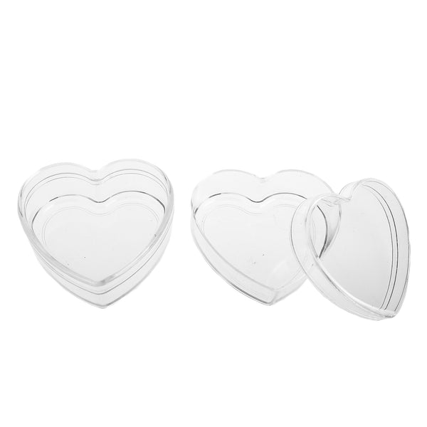 Lot de 24 boîtes en forme de coeur 6,5x5x3 cm ouvrantes transparentes online