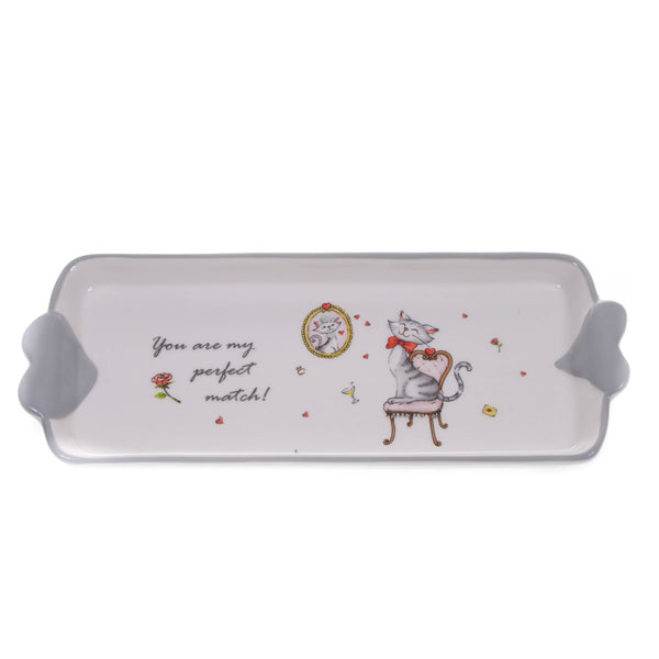 Lot de 2 plateaux décors coeurs, largeur 29,9 cm prezzo