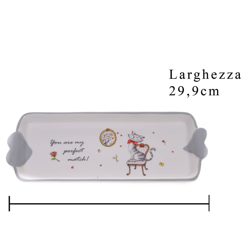 Set 2 Vassoi con Decori Cuori Larghezza 29,9 cm-2