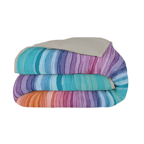 acquista Couette Hiver Imprimée en Microfibre 300gr Double Face Rainbow Différentes Tailles