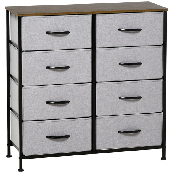 Cassettiera 8 Cassetti 80x30x81,5 cm in Legno e Acciaio Marrone Grigio e Nero online