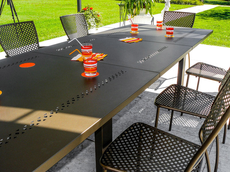 Tavolo da Giardino Allungabile 220/300x110x76 cm in Acciaio RD Italia Helios XL Antracite-5