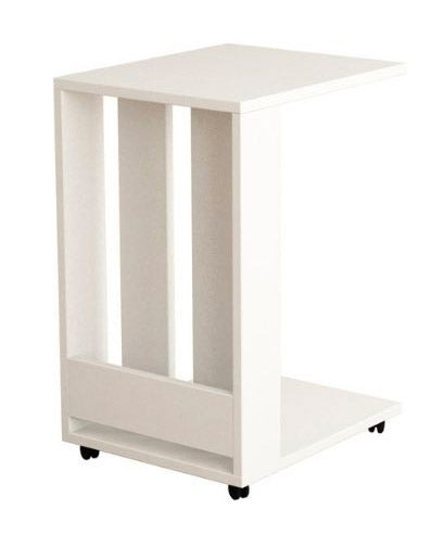 Table basse Edi 37x45x60 cm blanc PC et porte-revues acquista