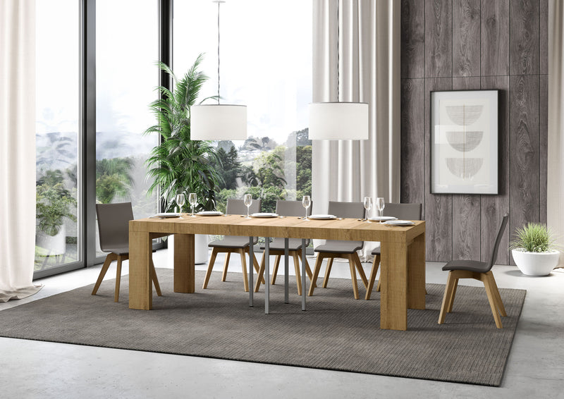 Tavolo Allungabile 90/246x90x77 cm Roxell Premium Quercia Natura-3