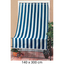 Tenda da Sole per Sormonto 140X300Cm con Anelli Tessuto a Strisce Blu-1