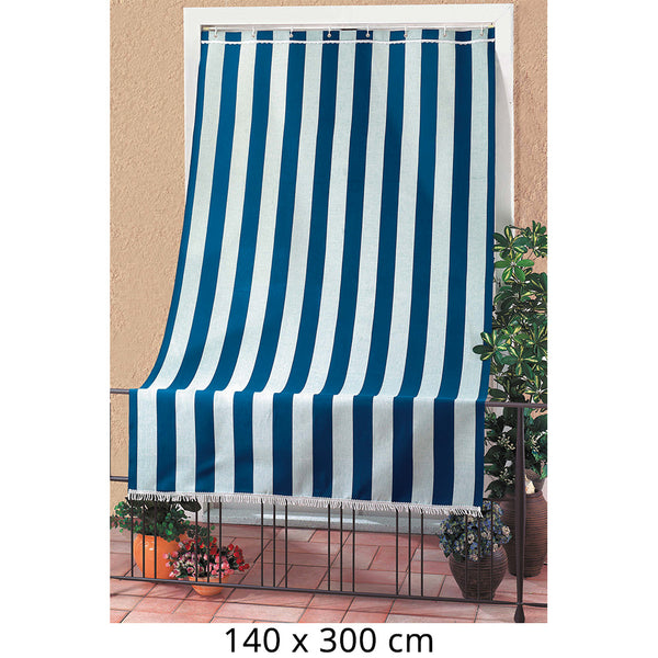 Store pour Superposition 140X300Cm avec Anneaux Tissu Rayé Bleu prezzo