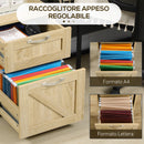 Cassettiera Portadocumenti da Ufficio 39x42x56 cm in Truciolato Legno Naturale-5