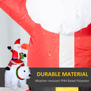 Babbo Natale Gonfiabile con Orso Polare 130x80x180 cm con Luci LED per Esterno e Interno-5