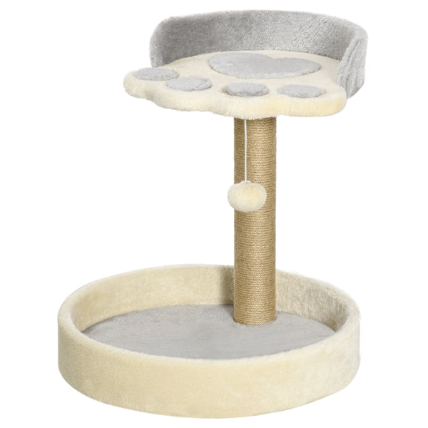 Albero Tiragraffi per Gatti con Lettini 41x41x44 cm In Corda in Juta e Peluche Grigio e Beige online