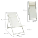 Set 2 Sedie Sdraio 96,5x58x91,5 cm in Alluminio Beige-3