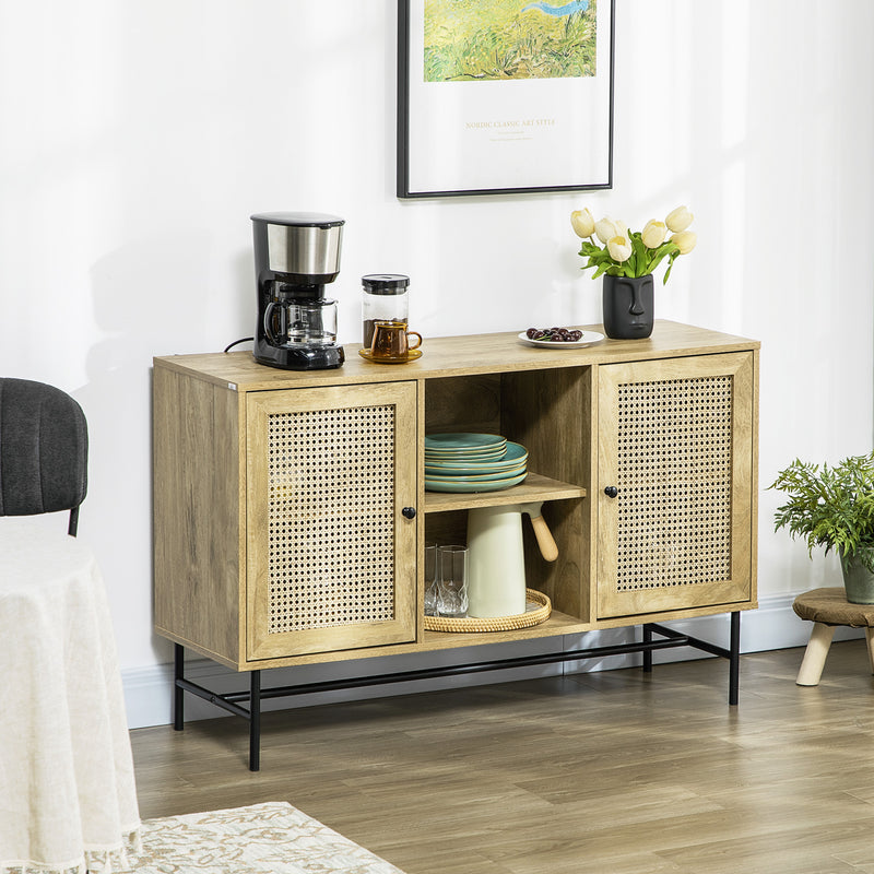 Mobiletto Basso 120x38x76,2 cm in Rattan Naturale-2