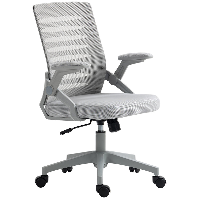 Sedia da Ufficio Ergonomica con Altezza Regolabile e Braccioli Sollevabili   Grigio-1