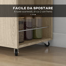 Carrello da Cucina con Ripiano 2 Ante 75x40x80,5 cm in Truciolato Rovere e Nero-7