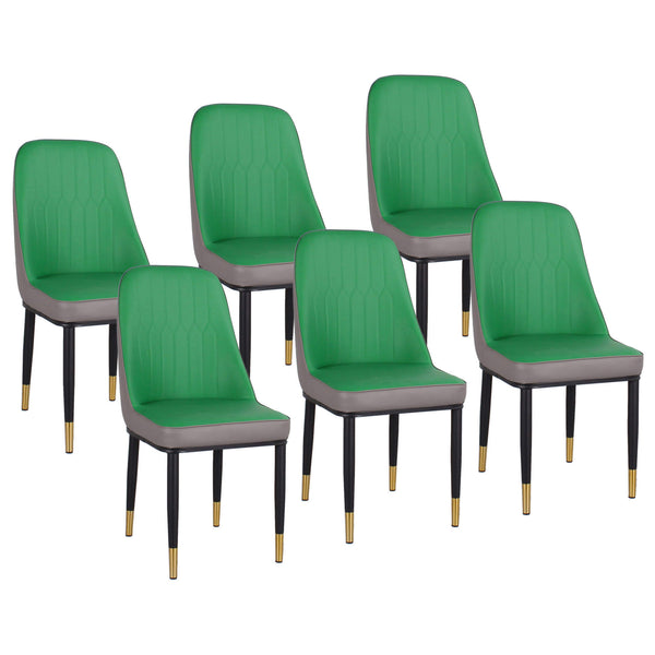 Lot de 6 Chaises Rembourrées 45x42x92 cm en Simili Cuir Vert acquista