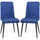 Set 2 Sedie Imbottite 43x58x90 cm in Tessuto Blu