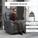 Poltrona Alzapersona Elettrica 91x86x101 cm in Similpelle Grigio-7