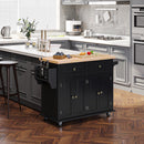 Carrello da Cucina Portavivande con Cassetti 111x44,5x82,5 cm in Legno e MDF Nero-2