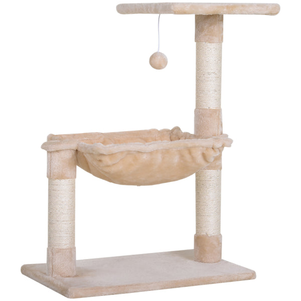 Torre Tiragraffi per Gatti 50x36x70 cm in Legno e Peluche Beige prezzo