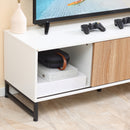 Mobile TV Fino a 50" 120x39,5x45 cm  in Truciolato e Acciaio Bianco e Colore Legno-7