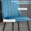 Set 4 Sedie Imbottite 47x55x86 cm in Poliestere e Acciaio Blu-5