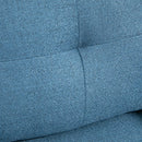 Poltrona Imbottita 76x68x80 cm  in Tessuto Effetto Lino Blu-5