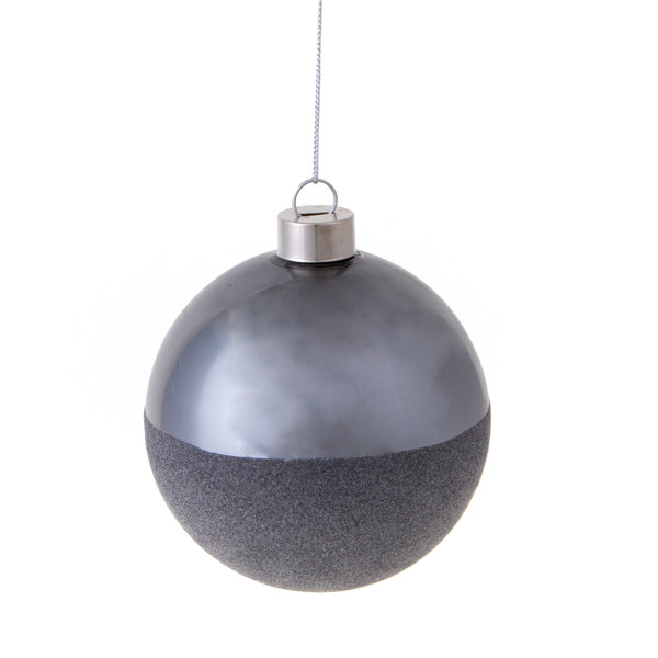 Lot de 4 boules de Noël en velours Ø10 cm Gris sconto