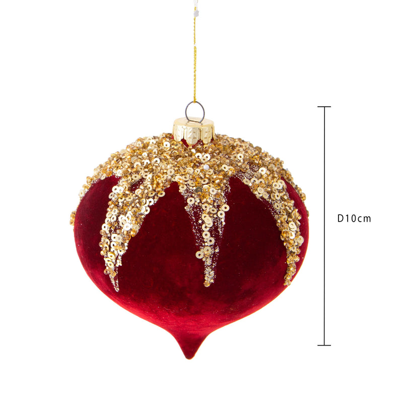 Set 4 Onion Velvet con Strass Ø10 cm Oro-2