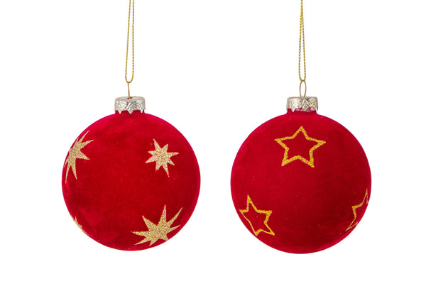 sconto Set de 6 Boules Velours pour Sapin de Noël Ø8 cm