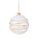 Set 8 Palline Decorative per Albero di Natale con Stelline Ø10 cm Clear/Oro-1