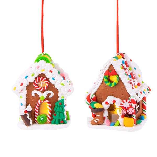 Lot de 4 Boîtes Ginger Bread avec Led H9,5 cm online