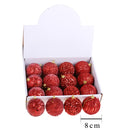 Palline Decorative per Albero di Natale Assortite, 16 Pezzi Ø8 cm Rosso-2