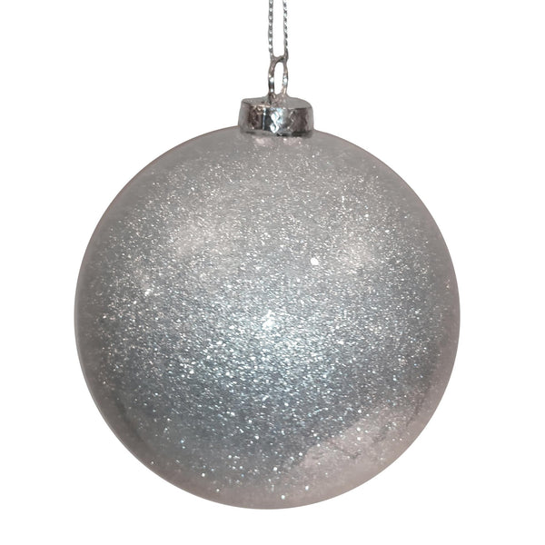 sconto Lot de 16 Boules Déco pour Sapin de Noël à Paillettes Ø8 cm Argent