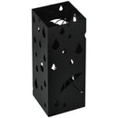 Portaombrelli con 4 Ganci e Vaschetta Raccogligocce 15,5x15,5x41 cm in Metallo Nero-1