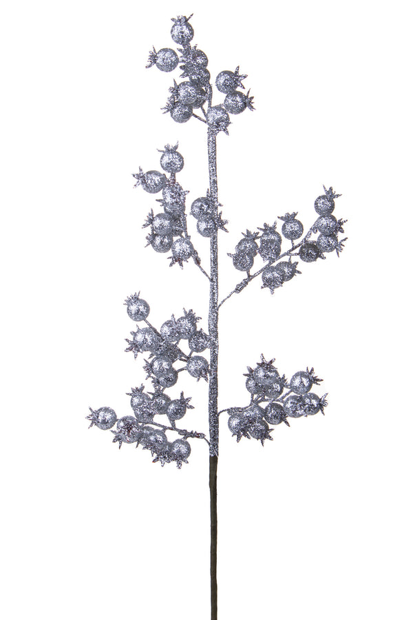 Set 12 Branches de Rose Sauvage H69 cm Argent sconto