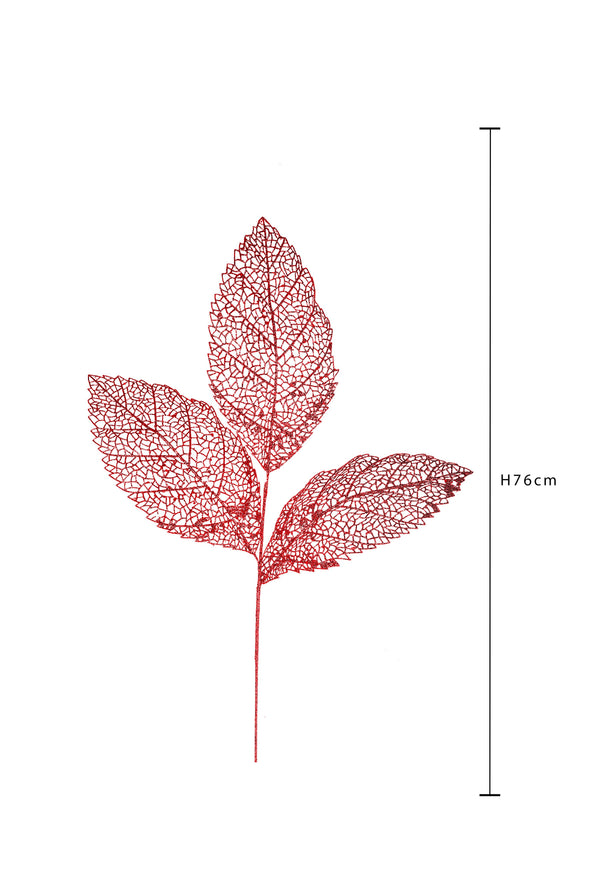 prezzo Set 6 Feuilles à Paillettes H76 cm Rouge