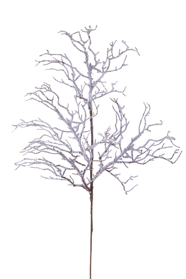 prezzo Lot de 12 Corail à 3 branches avec Paillettes et Neige H80 cm Blanc