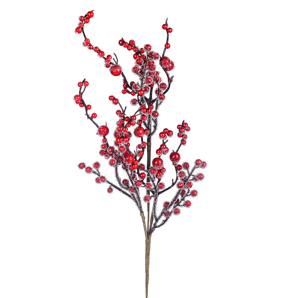 acquista Set 4 Branches Ilex Frozen 70 cm Rouge