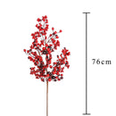 Set 6 Rami Tralcio Bacche e Ilex H76 cm Rosso-2