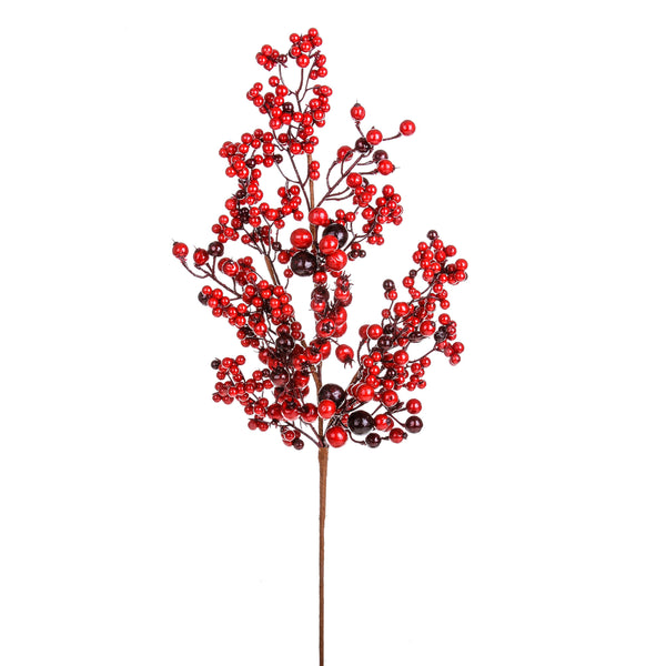 sconto Set 6 Branches Baies et Ilex H76 cm Rouge