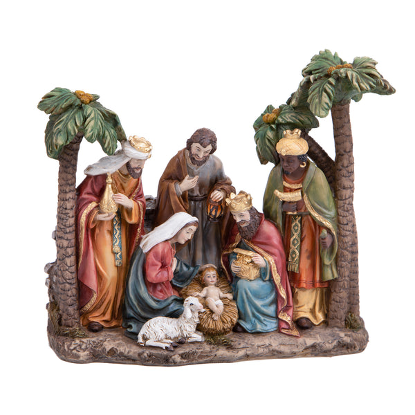 Nativité aux palmes H21 cm en résine acquista