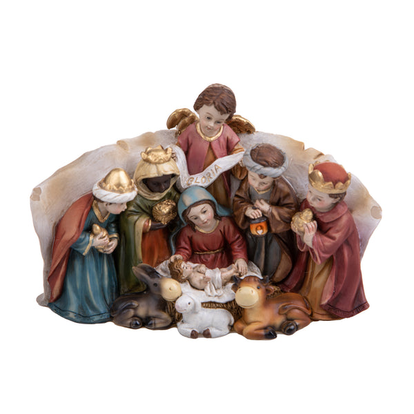 sconto Nativité avec Socle H13 cm en Résine